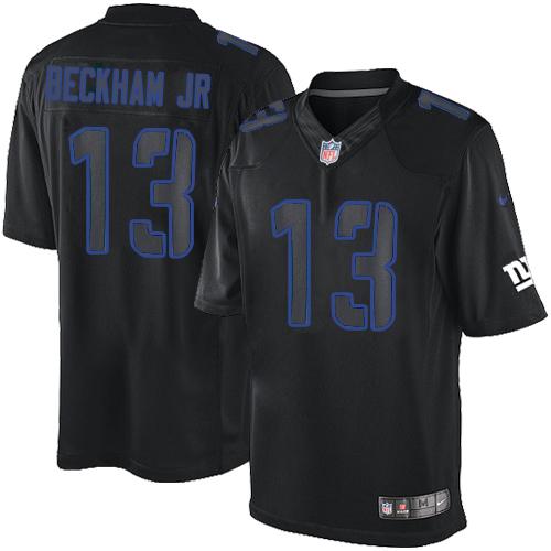 Nike Giants #13 Odell Beckham Jr Black Men's Stitched NFL Impact Limited Jersey Nike Giants #13 Odell Beckham Jr Black Men's Stitched NFL Impact Limited Jersey
