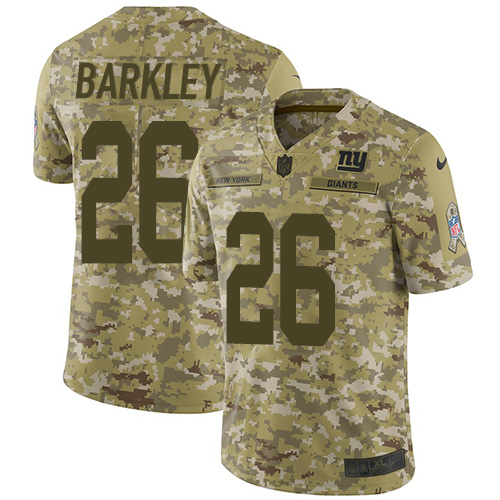 Nike Giants #26 Saquon Barkley Camo Men's Stitched NFL Limited 2018 Salute To Service Jersey Nike Giants #26 Saquon Barkley Camo Men's Stitched NFL Limited 2018 Salute To Service Jersey