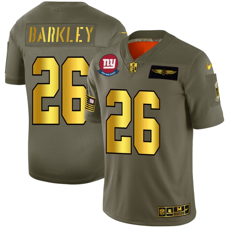 New York Giants #26 Saquon Barkley NFL Men's Nike Olive Gold 2019 Salute to Service Limited Jersey New York Giants #26 Saquon Barkley NFL Men's Nike Olive Gold 2019 Salute to Service Limited Jersey