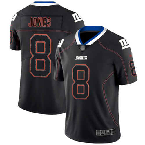 Nike Giants #8 Daniel Jones Lights Out Black Men's Stitched NFL Limited Rush Jersey Nike Giants #8 Daniel Jones Lights Out Black Men's Stitched NFL Limited Rush Jersey