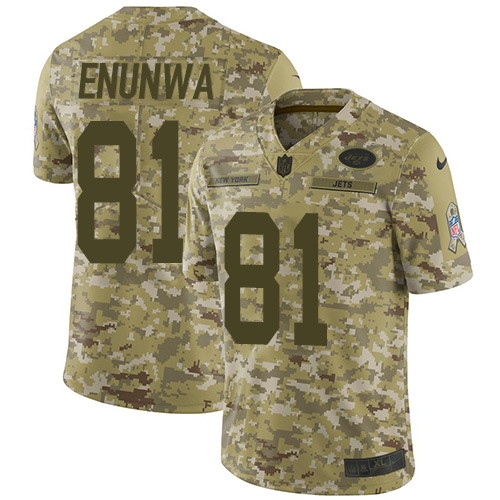 Nike Jets #81 Quincy Enunwa Camo Men's Stitched NFL Limited 2018 Salute To Service Jersey Nike Jets #81 Quincy Enunwa Camo Men's Stitched NFL Limited 2018 Salute To Service Jersey