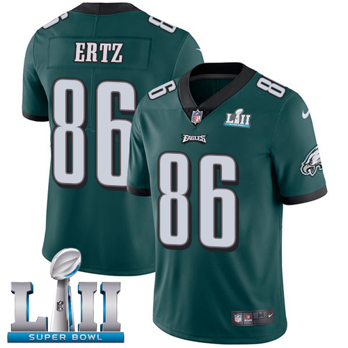 Nike Eagles #86 Zach Ertz Midnight Green Team Color Super Bowl LII Men's Stitched NFL Vapor Untouchable Limited Jersey Nike Eagles #86 Zach Ertz Midnight Green Team Color Super Bowl LII Men's Stitched NFL Vapor Untouchable Limited Jersey
