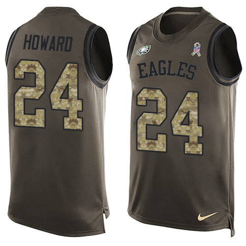 Nike Eagles #24 Jordan Howard Green Men's Stitched NFL Limited Salute To Service Tank Top Jersey Nike Eagles #24 Jordan Howard Green Men's Stitched NFL Limited Salute To Service Tank Top Jersey