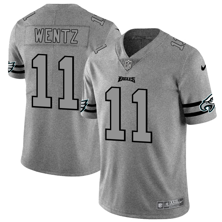 Philadelphia Eagles #11 Carson Wentz Men's Nike Gray Gridiron II Vapor Untouchable Limited NFL Jersey Philadelphia Eagles #11 Carson Wentz Men's Nike Gray Gridiron II Vapor Untouchable Limited NFL Jersey