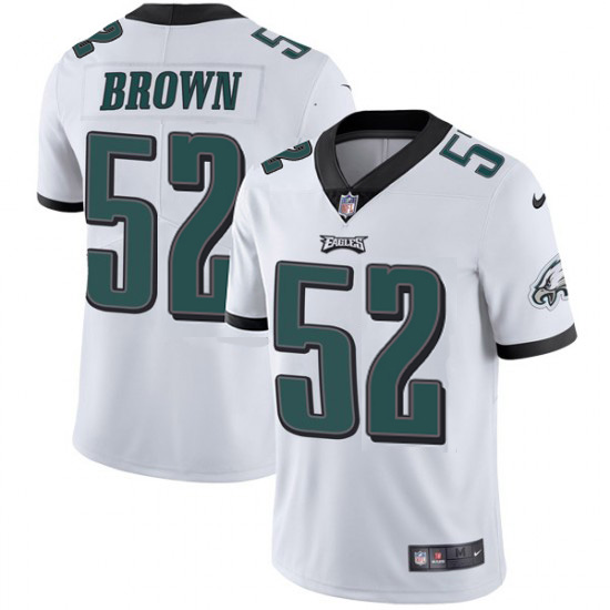 Nike Eagles #52 Asantay Brown White Men's Stitched NFL Vapor Untouchable Limited Jersey Nike Eagles #52 Asantay Brown White Men's Stitched NFL Vapor Untouchable Limited Jersey