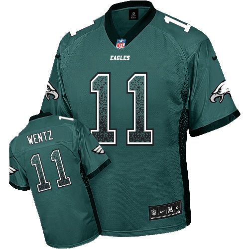 Nike Eagles #11 Carson Wentz Midnight Green Team Color Men's Stitched NFL Elite Drift Fashion Jersey Nike Eagles #11 Carson Wentz Midnight Green Team Color Men's Stitched NFL Elite Drift Fashion Jersey