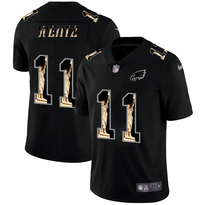 Philadelphia Eagles #11 Carson Wentz Carbon Black Vapor Statue Of Liberty Limited NFL Jersey Philadelphia Eagles #11 Carson Wentz Carbon Black Vapor Statue Of Liberty Limited NFL Jersey