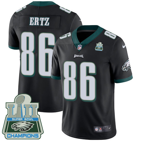 Nike Eagles #86 Zach Ertz Black Alternate Super Bowl LII Champions Men's Stitched NFL Vapor Untouchable Limited Jersey Nike Eagles #86 Zach Ertz Black Alternate Super Bowl LII Champions Men's Stitched NFL Vapor Untouchable Limited Jersey