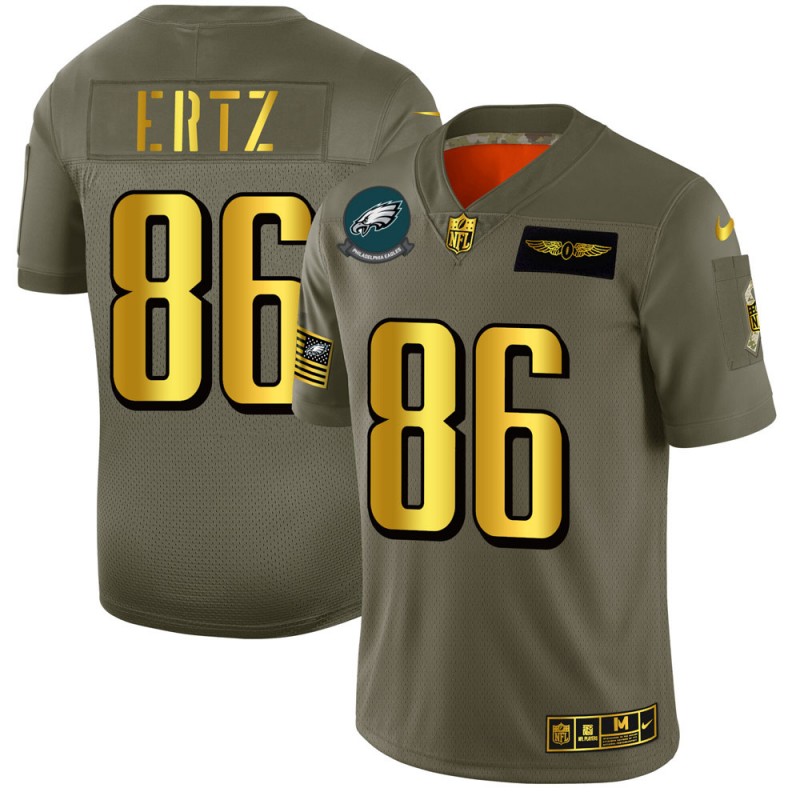 Philadelphia Eagles #86 Zach Ertz NFL Men's Nike Olive Gold 2019 Salute to Service Limited Jersey Philadelphia Eagles #86 Zach Ertz NFL Men's Nike Olive Gold 2019 Salute to Service Limited Jersey