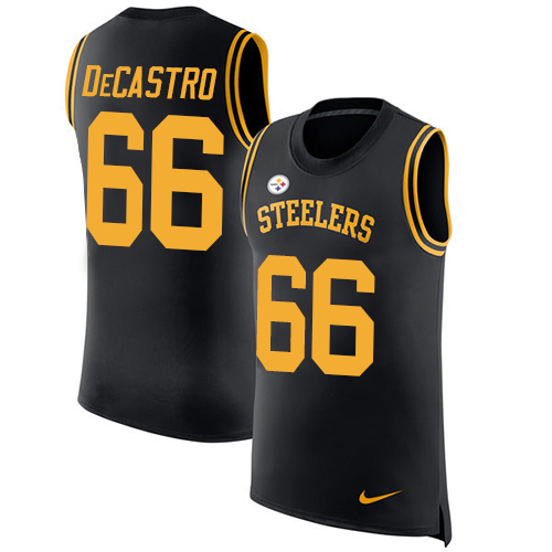 Nike Steelers #66 David DeCastro Black Team Color Men's Stitched NFL Limited Rush Tank Top Jersey Nike Steelers #66 David DeCastro Black Team Color Men's Stitched NFL Limited Rush Tank Top Jersey