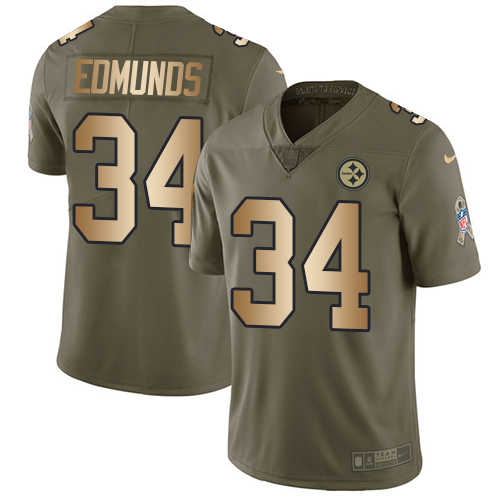 Nike Steelers #34 Terrell Edmunds Olive/Gold Men's Stitched NFL Limited 2017 Salute To Service Jersey Nike Steelers #34 Terrell Edmunds Olive/Gold Men's Stitched NFL Limited 2017 Salute To Service Jersey