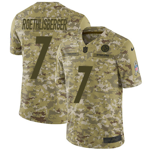 Nike Steelers #7 Ben Roethlisberger Camo Men's Stitched NFL Limited 2018 Salute To Service Jersey Nike Steelers #7 Ben Roethlisberger Camo Men's Stitched NFL Limited 2018 Salute To Service Jersey
