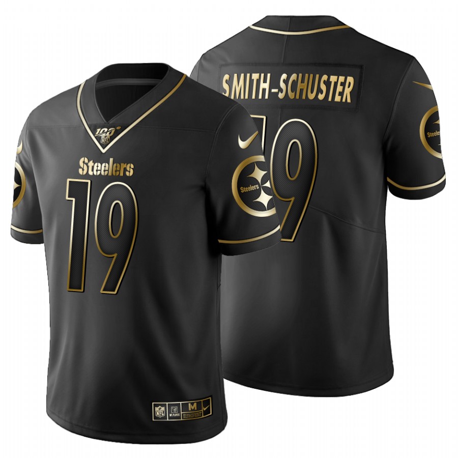Pittsburgh Steelers #19 JuJu Smith-Schuster Men's Nike Black Golden Limited NFL 100 Jersey Pittsburgh Steelers #19 JuJu Smith-Schuster Men's Nike Black Golden Limited NFL 100 Jersey