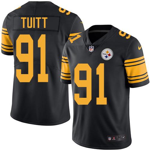 Nike Steelers #91 Stephon Tuitt Black Men's Stitched NFL Limited Rush Jersey Nike Steelers #91 Stephon Tuitt Black Men's Stitched NFL Limited Rush Jersey