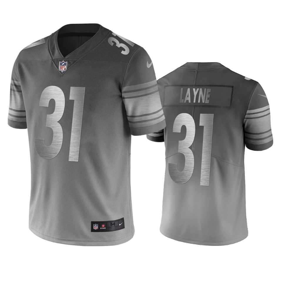 Pittsburgh Steelers #31 Justin Layne Silver Gray Vapor Limited City Edition NFL Jersey Pittsburgh Steelers #31 Justin Layne Silver Gray Vapor Limited City Edition NFL Jersey