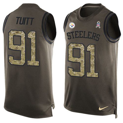 Nike Steelers #91 Stephon Tuitt Green Men's Stitched NFL Limited Salute To Service Tank Top Jersey Nike Steelers #91 Stephon Tuitt Green Men's Stitched NFL Limited Salute To Service Tank Top Jersey
