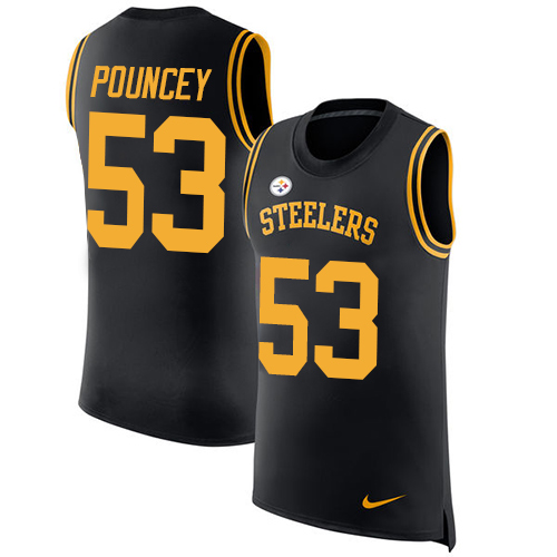 Nike Steelers #53 Maurkice Pouncey Black Team Color Men's Stitched NFL Limited Rush Tank Top Jersey Nike Steelers #53 Maurkice Pouncey Black Team Color Men's Stitched NFL Limited Rush Tank Top Jersey