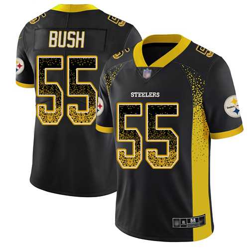 Nike Steelers #55 Devin Bush Black Team Color Men's Stitched NFL Limited Rush Drift Fashion Jersey Nike Steelers #55 Devin Bush Black Team Color Men's Stitched NFL Limited Rush Drift Fashion Jersey