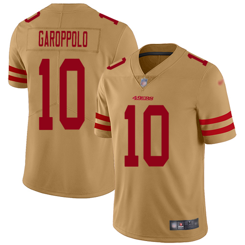 Nike 49ers #10 Jimmy Garoppolo Gold Men's Stitched NFL Limited Inverted Legend Jersey Nike 49ers #10 Jimmy Garoppolo Gold Men's Stitched NFL Limited Inverted Legend Jersey