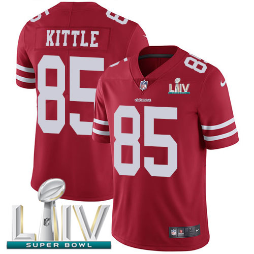 Nike 49ers #85 George Kittle Red Super Bowl LIV 2020 Team Color Men's Stitched NFL Vapor Untouchable Limited Jersey Nike 49ers #85 George Kittle Red Super Bowl LIV 2020 Team Color Men's Stitched NFL Vapor Untouchable Limited Jersey