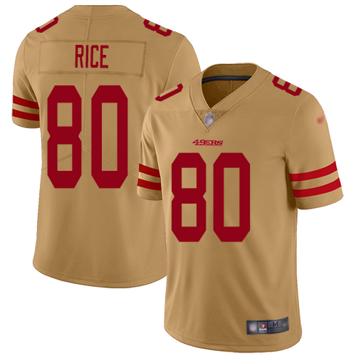 Nike 49ers #80 Jerry Rice Gold Men's Stitched NFL Limited Inverted Legend Jersey Nike 49ers #80 Jerry Rice Gold Men's Stitched NFL Limited Inverted Legend Jersey