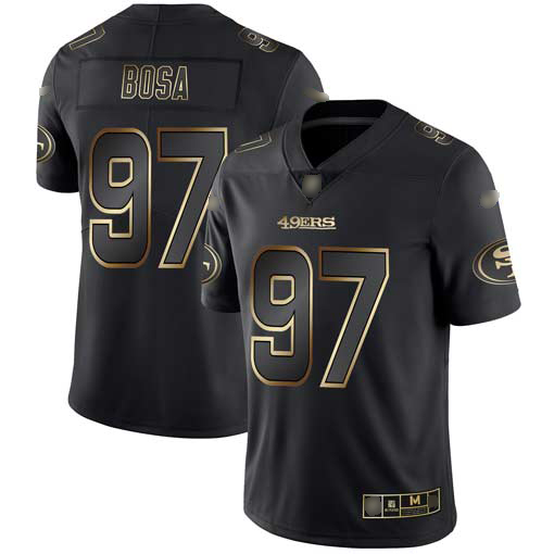 Nike 49ers #97 Nick Bosa Black/Gold Men's Stitched NFL Vapor Untouchable Limited Jersey Nike 49ers #97 Nick Bosa Black/Gold Men's Stitched NFL Vapor Untouchable Limited Jersey