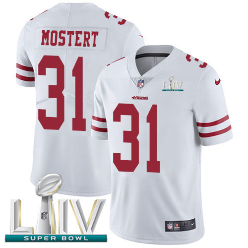 Nike 49ers #31 Raheem Mostert White Super Bowl LIV 2020 Men's Stitched NFL Vapor Untouchable Limited Jersey Nike 49ers #31 Raheem Mostert White Super Bowl LIV 2020 Men's Stitched NFL Vapor Untouchable Limited Jersey