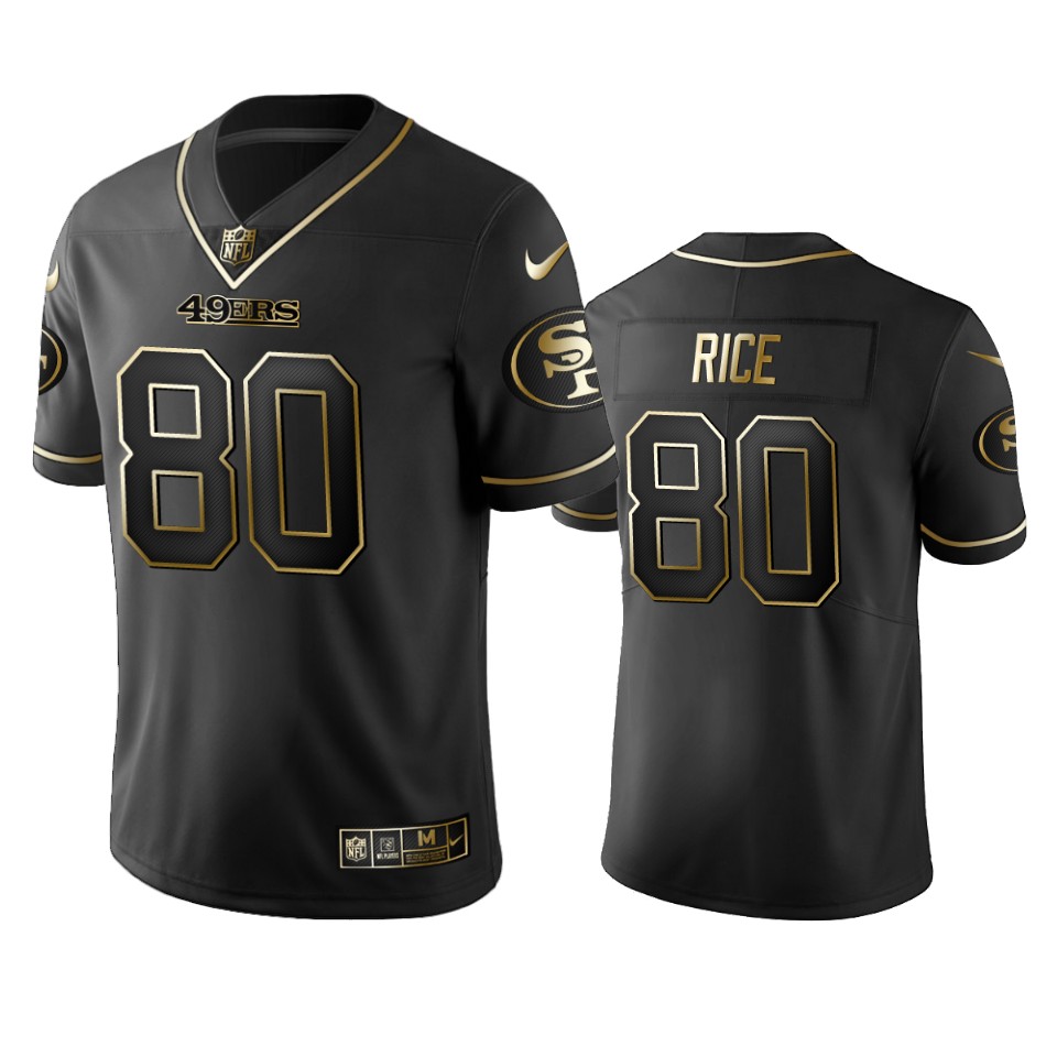 Nike 49ers #80 Jerry Rice Black Golden Limited Edition Stitched NFL Jersey Nike 49ers #80 Jerry Rice Black Golden Limited Edition Stitched NFL Jersey