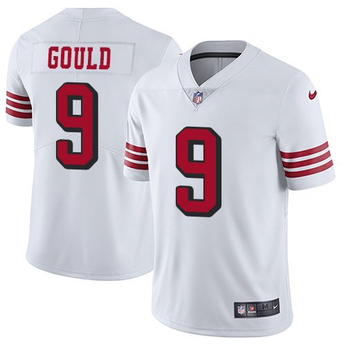 Nike 49ers #9 Robbie Gould White Rush Men's Stitched NFL Vapor Untouchable Limited Jersey Nike 49ers #9 Robbie Gould White Rush Men's Stitched NFL Vapor Untouchable Limited Jersey