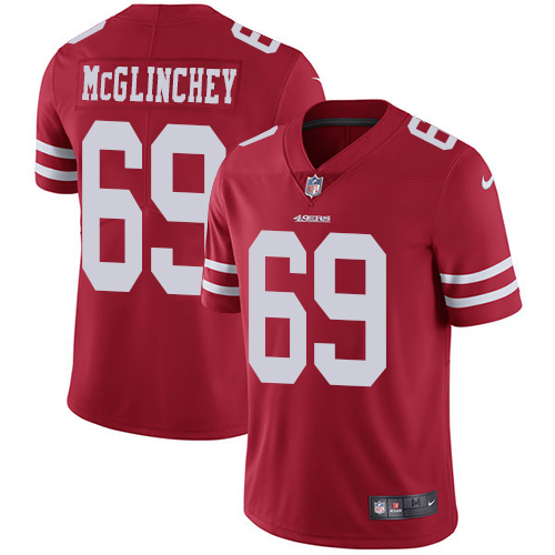 Nike 49ers #69 Mike McGlinchey Red Team Color Men's Stitched NFL Vapor Untouchable Limited Jersey Nike 49ers #69 Mike McGlinchey Red Team Color Men's Stitched NFL Vapor Untouchable Limited Jersey