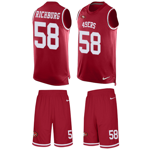 Nike 49ers #58 Weston Richburg Red Team Color Men's Stitched NFL Limited Tank Top Suit Jersey Nike 49ers #58 Weston Richburg Red Team Color Men's Stitched NFL Limited Tank Top Suit Jersey
