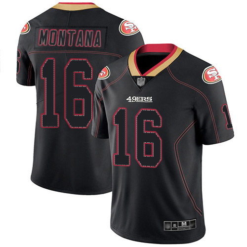 Nike 49ers #16 Joe Montana Lights Out Black Men's Stitched NFL Limited Rush Jersey Nike 49ers #16 Joe Montana Lights Out Black Men's Stitched NFL Limited Rush Jersey