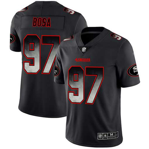 Nike 49ers #97 Nick Bosa Black Men's Stitched NFL Vapor Untouchable Limited Smoke Fashion Jersey Nike 49ers #97 Nick Bosa Black Men's Stitched NFL Vapor Untouchable Limited Smoke Fashion Jersey