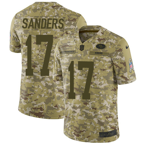 Nike 49ers #17 Emmanuel Sanders Camo Men's Stitched NFL Limited 2018 Salute To Service Jersey Nike 49ers #17 Emmanuel Sanders Camo Men's Stitched NFL Limited 2018 Salute To Service Jersey