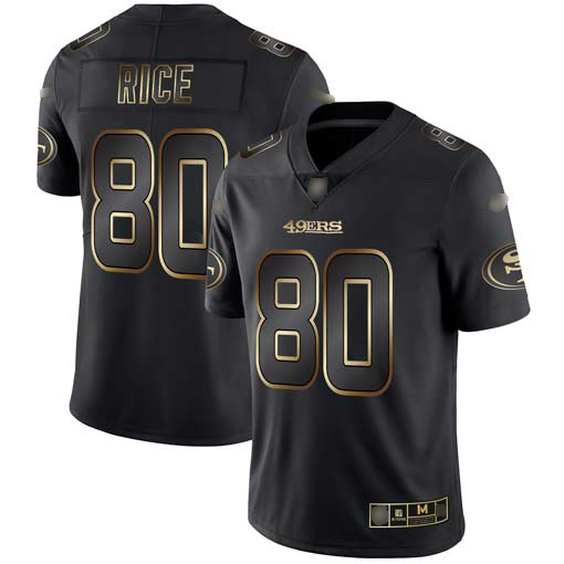 Nike 49ers #80 Jerry Rice Black/Gold Men's Stitched NFL Vapor Untouchable Limited Jersey Nike 49ers #80 Jerry Rice Black/Gold Men's Stitched NFL Vapor Untouchable Limited Jersey