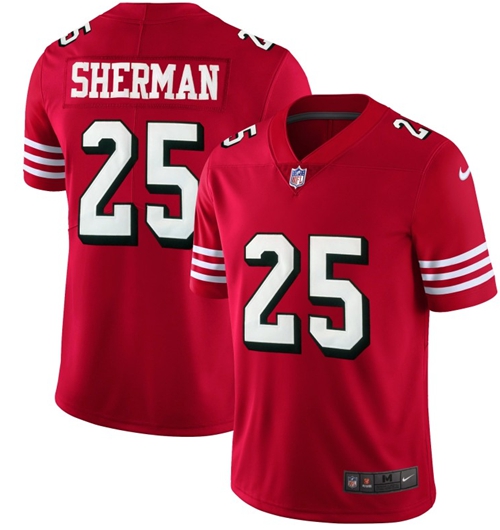 Nike 49ers #25 Richard Sherman Red Team Color Men's Stitched NFL Vapor Untouchable Limited II Jersey Nike 49ers #25 Richard Sherman Red Team Color Men's Stitched NFL Vapor Untouchable Limited II Jersey