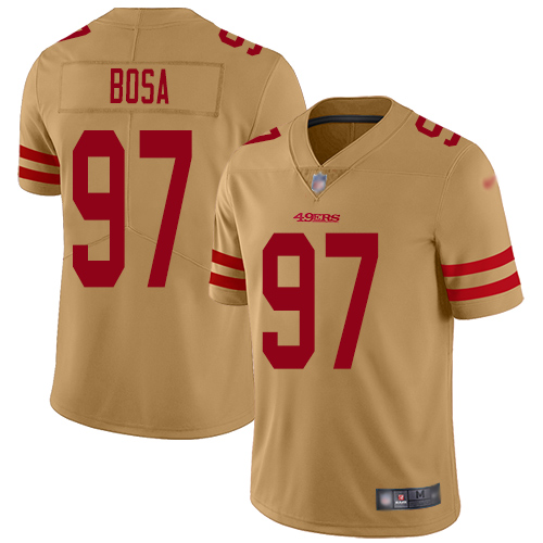 Nike 49ers #97 Nick Bosa Gold Men's Stitched NFL Limited Inverted Legend Jersey Nike 49ers #97 Nick Bosa Gold Men's Stitched NFL Limited Inverted Legend Jersey