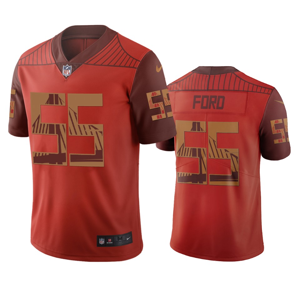 San Francisco 49ers #55 Dee Ford Orange Vapor Limited City Edition NFL Jersey San Francisco 49ers #55 Dee Ford Orange Vapor Limited City Edition NFL Jersey