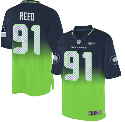 Nike Seahawks #91 Jarran Reed Steel Blue/Green Men's Stitched NFL Elite Fadeaway Fashion Jersey Nike Seahawks #91 Jarran Reed Steel Blue/Green Men's Stitched NFL Elite Fadeaway Fashion Jersey