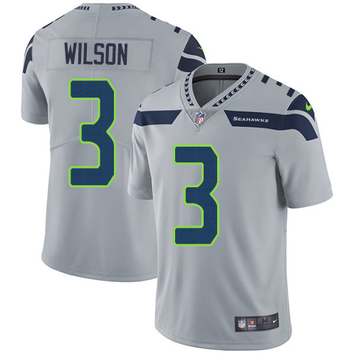 Nike Seahawks #3 Russell Wilson Grey Alternate Men's Stitched NFL Vapor Untouchable Limited Jersey Nike Seahawks #3 Russell Wilson Grey Alternate Men's Stitched NFL Vapor Untouchable Limited Jersey