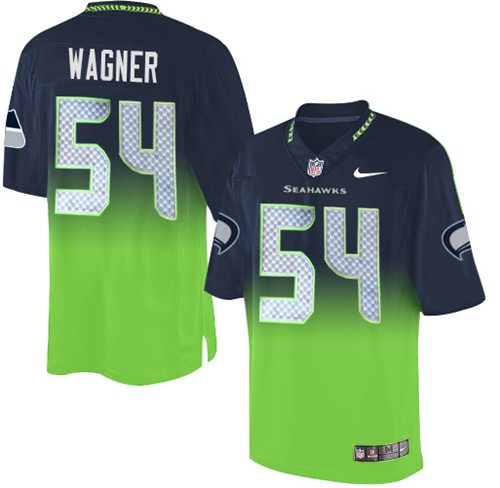 Nike Seahawks #54 Bobby Wagner Steel Blue/Green Men's Stitched NFL Elite Fadeaway Fashion Jersey Nike Seahawks #54 Bobby Wagner Steel Blue/Green Men's Stitched NFL Elite Fadeaway Fashion Jersey
