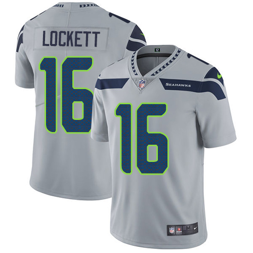 Nike Seahawks #16 Tyler Lockett Grey Alternate Men's Stitched NFL Vapor Untouchable Limited Jersey Nike Seahawks #16 Tyler Lockett Grey Alternate Men's Stitched NFL Vapor Untouchable Limited Jersey