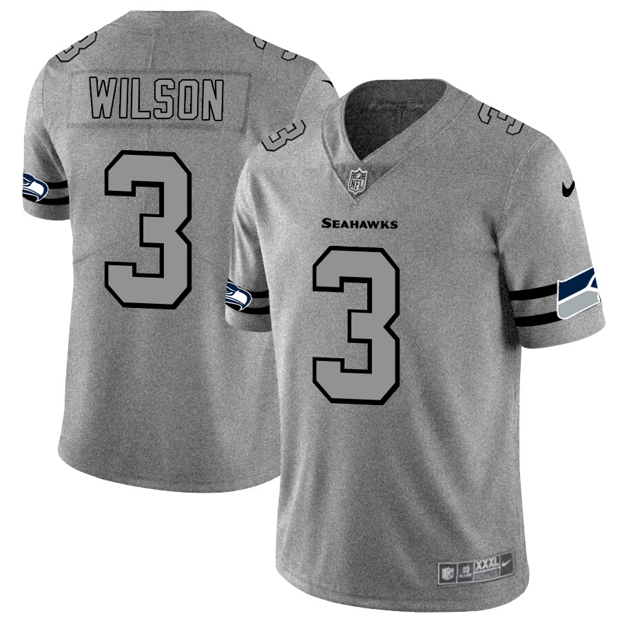 Seattle Seahawks #3 Russell Wilson Men's Nike Gray Gridiron II Vapor Untouchable Limited NFL Jersey Seattle Seahawks #3 Russell Wilson Men's Nike Gray Gridiron II Vapor Untouchable Limited NFL Jersey