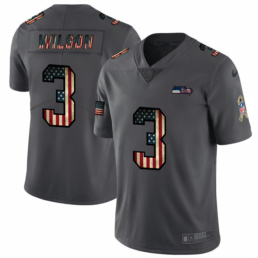 Seattle Seahawks #3 Russell Wilson Nike 2018 Salute to Service Retro USA Flag Limited NFL Jersey Seattle Seahawks #3 Russell Wilson Nike 2018 Salute to Service Retro USA Flag Limited NFL Jersey