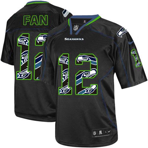 Nike Seahawks #12 Fan New Lights Out Black Men's Stitched NFL Elite Jersey Nike Seahawks #12 Fan New Lights Out Black Men's Stitched NFL Elite Jersey