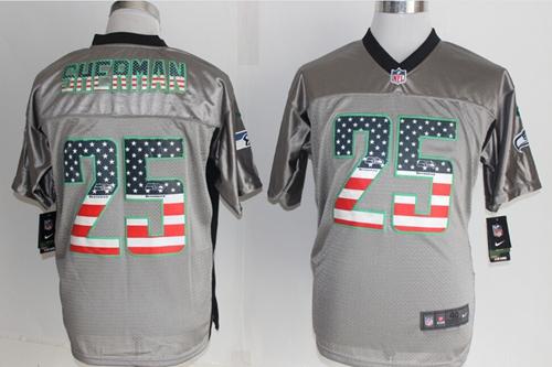 Nike Seahawks #25 Richard Sherman Grey Men's Stitched NFL Elite USA Flag Fashion Jersey Nike Seahawks #25 Richard Sherman Grey Men's Stitched NFL Elite USA Flag Fashion Jersey