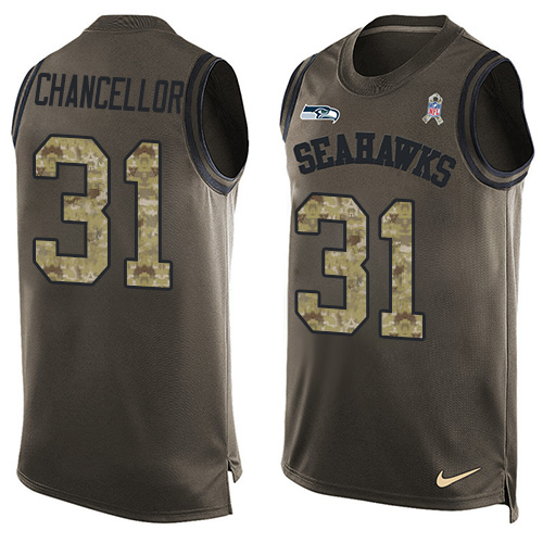 Nike Seahawks #31 Kam Chancellor Green Men's Stitched NFL Limited Salute To Service Tank Top Jersey Nike Seahawks #31 Kam Chancellor Green Men's Stitched NFL Limited Salute To Service Tank Top Jersey