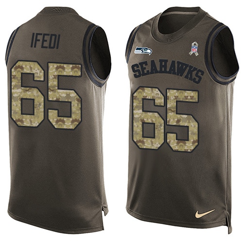 Nike Seahawks #65 Germain Ifedi Green Men's Stitched NFL Limited Salute To Service Tank Top Jersey Nike Seahawks #65 Germain Ifedi Green Men's Stitched NFL Limited Salute To Service Tank Top Jersey