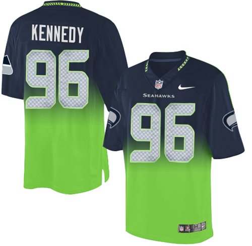 Nike Seahawks #96 Cortez Kennedy Steel Blue/Green Men's Stitched NFL Elite Fadeaway Fashion Jersey Nike Seahawks #96 Cortez Kennedy Steel Blue/Green Men's Stitched NFL Elite Fadeaway Fashion Jersey