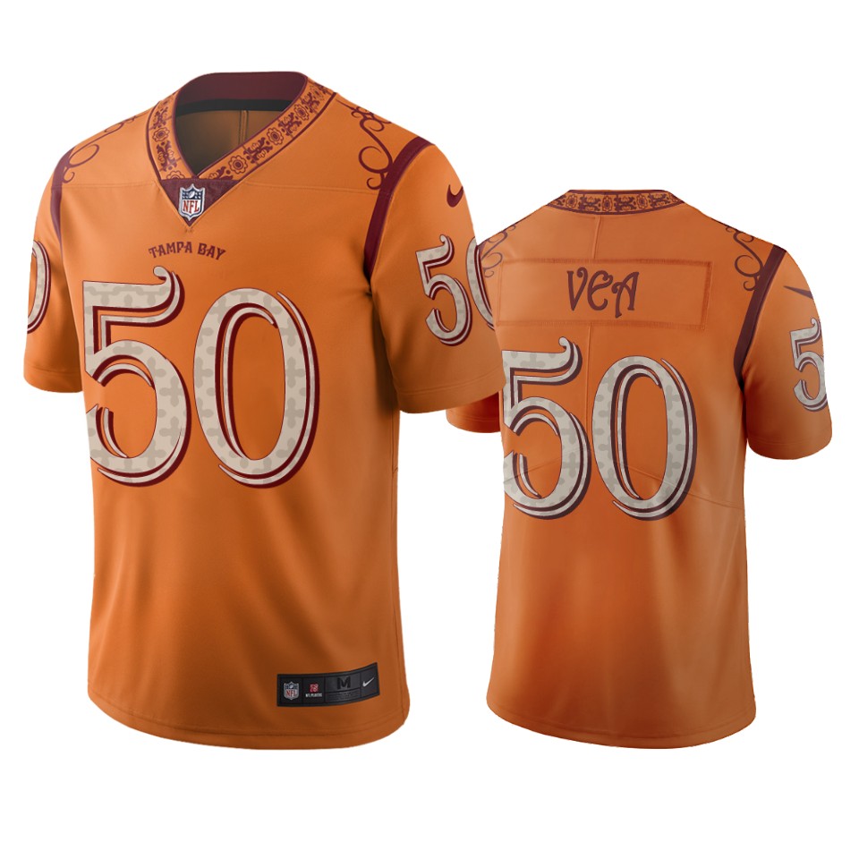 Tampa Bay Buccaneers #50 Vita Vea Orange Vapor Limited City Edition Jersey Tampa Bay Buccaneers #50 Vita Vea Orange Vapor Limited City Edition Jersey